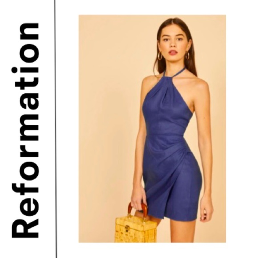 NEW Dory Linen Dress - Size: US 6 (Color: Navy Blue - Danube)